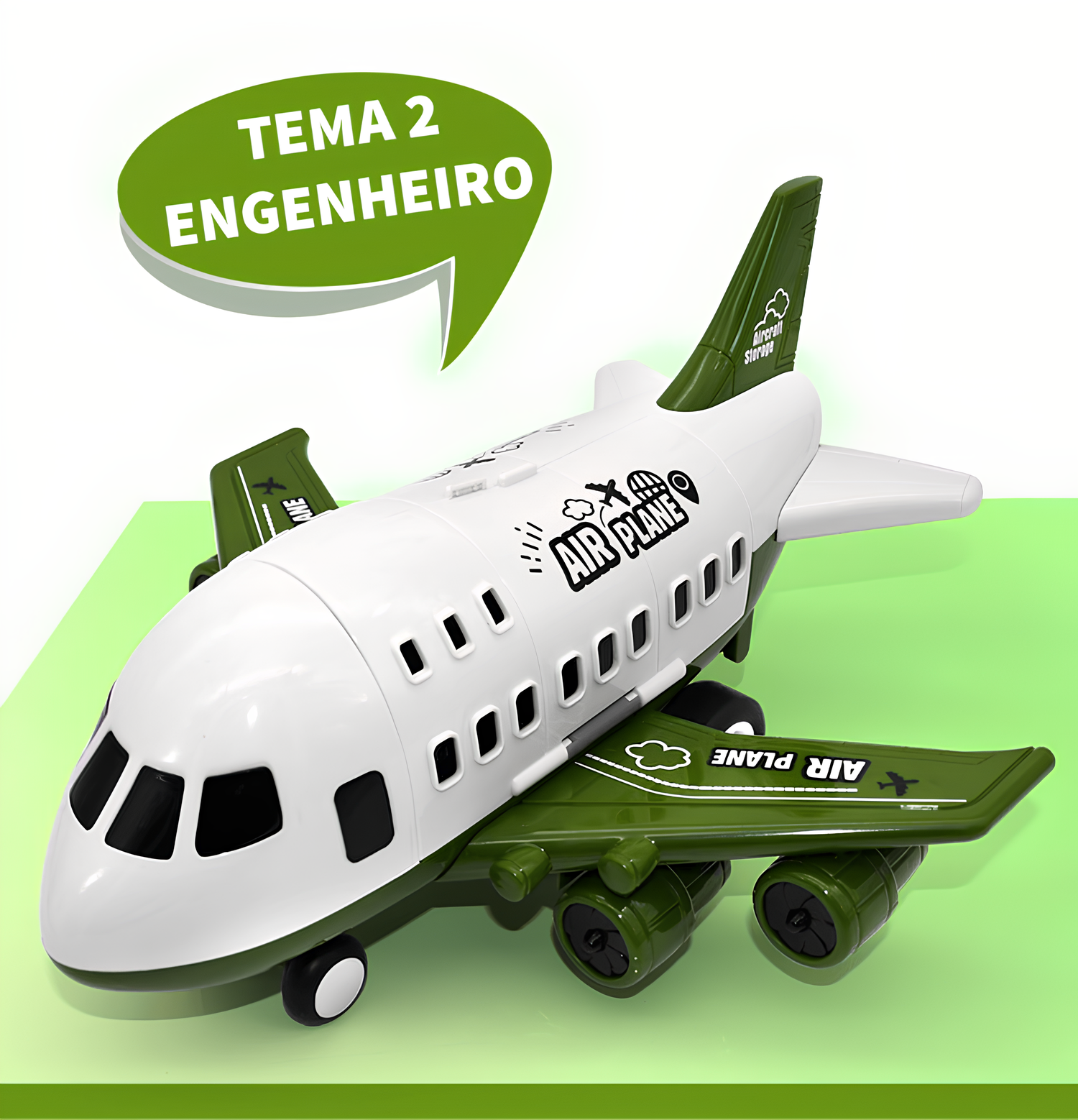 Avião de Brinquedo Aircraft com 6 Carrinhos de Brinquedo