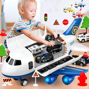 Avião de Brinquedo Aircraft com 6 Carrinhos de Brinquedo