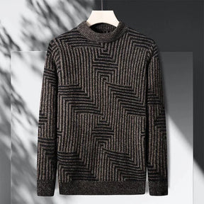 Men's Casual Striped Sweater - Hayes Carter